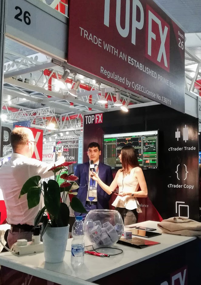 TopFX Global Head of Sales, Costantino Zenonos, being interviewed by Le Fonti TV at the iFX Expo